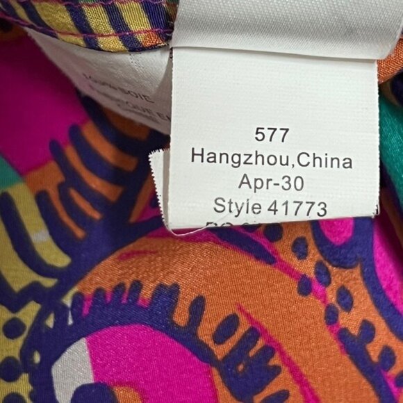 Lilly Pulitzer Elsa Silk Top Sea and Be Seen Pink Blue Blouse Women's Size Large - Picture 9 of 11